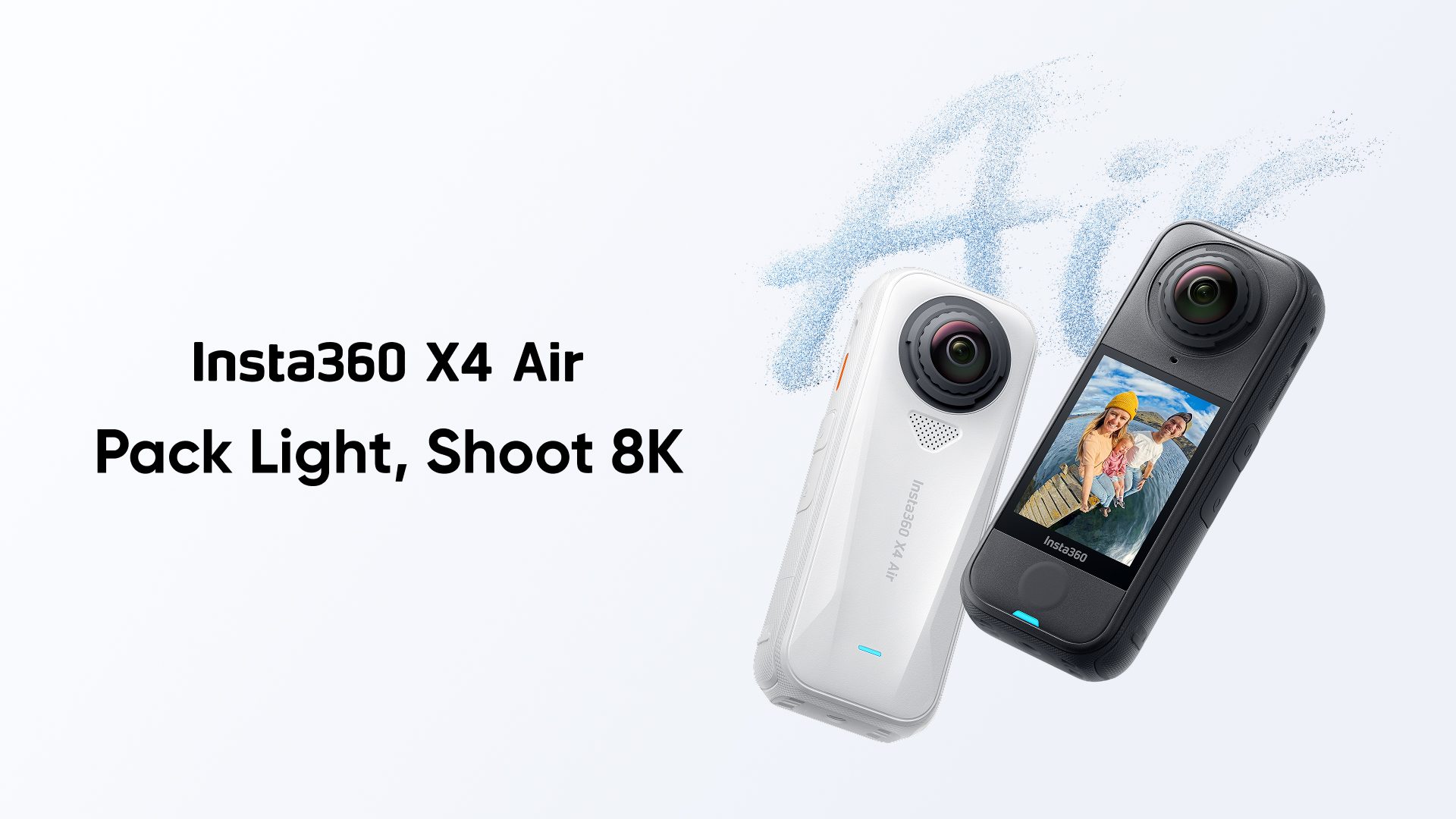 Insta360 X4 Air in white and black — pack light, shoot 8K
